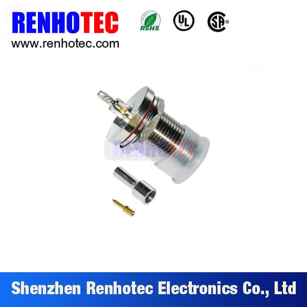 N Female Straight Bulkhead RF Electrical Connector with Sold